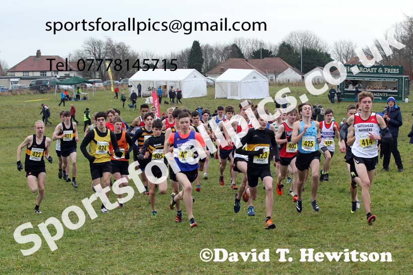 Mens under-17s, 2021 North Eastern Cross Country Championships, Sedgefield. Photo: David T. Hewitson/Sports for All Pics